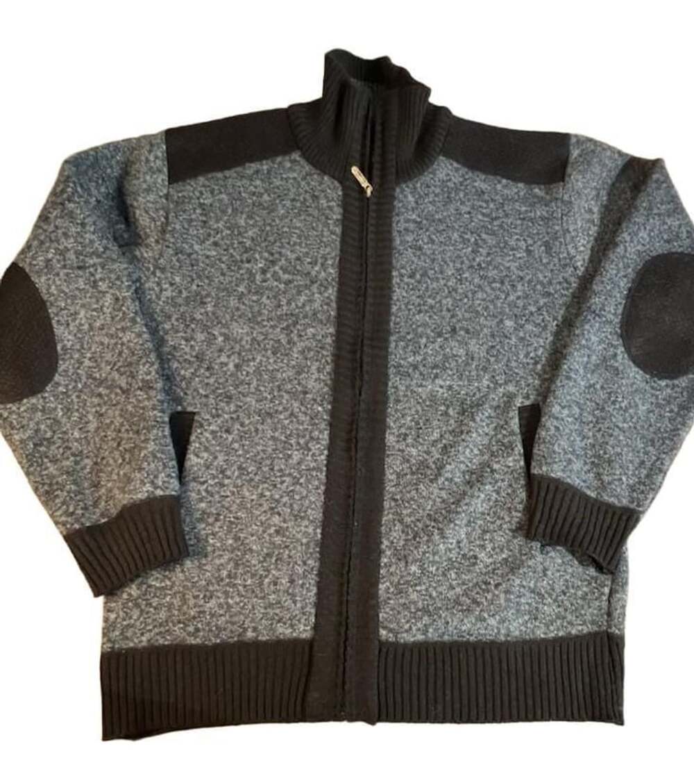 YeoKou Full Zip Mock Neck Cardigan Sweater Size M Gray Cashmere Blend